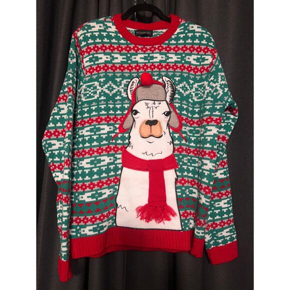 Ugly Christmas Sweater Xmas Size Medium Llama - Picture 1 of 3